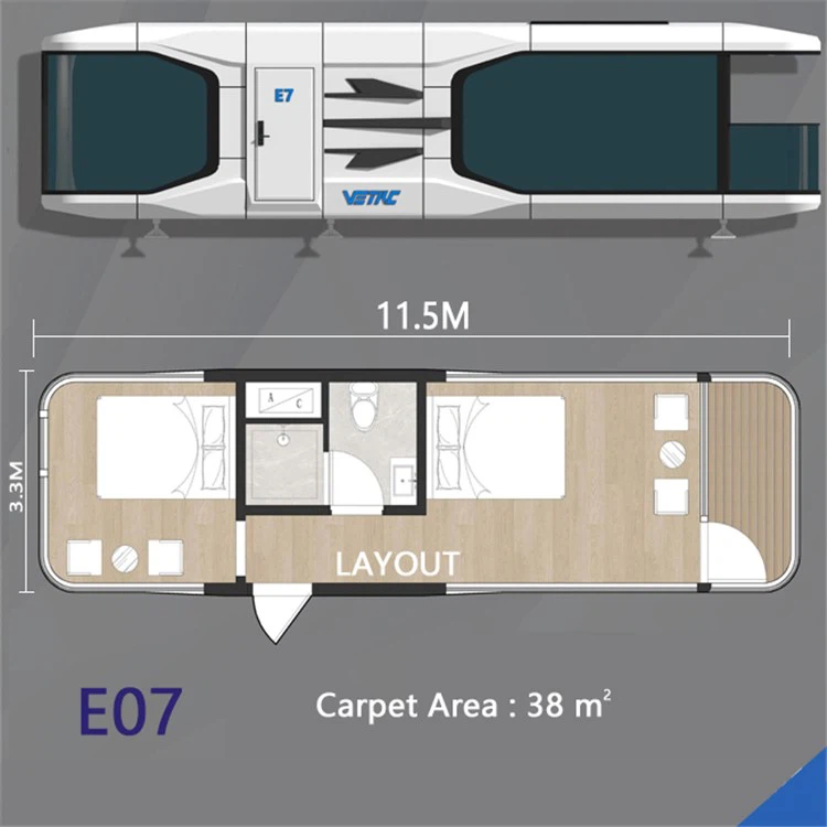 Prefabricated hotel outdoor capsule cabin room with toilet 4 Prefabricated hotel outdoor capsule cabin room with toilet 4