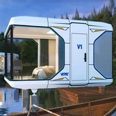 プレハブ耐火アップルハウスカプセルスリーピングポッド